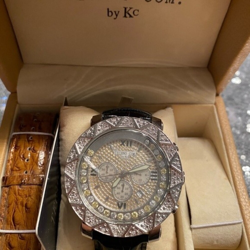 Techno Com by KC Diamond Watch with extra band NWT